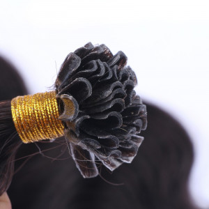 25 Keratin Bonding Hair Extensions - 1b/Grey Ombre - GEWELLT 100% Echthaar 1g Strähne - NOVON EXTENTIONS 50cm