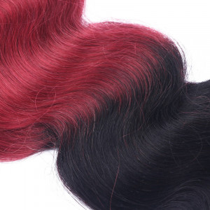 25 Keratin Bonding Hair Extensions - 1b/Burg Ombre - GEWELLT 100% Echthaar 1g Strähne - NOVON EXTENTIONS 60cm