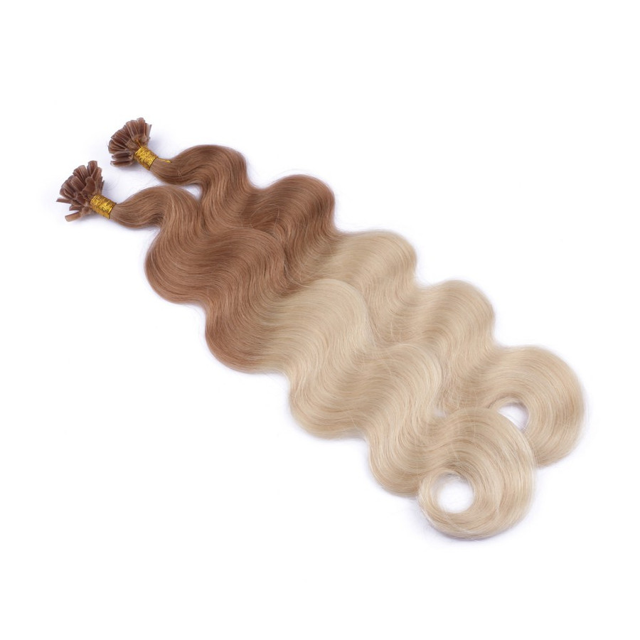 25 Keratin Bonding Hair Extensions - 12/60 Ombre - GEWELLT 1