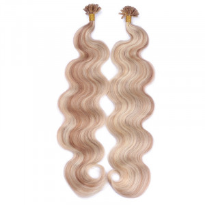 25 Keratin Bonding Hair Extensions - 12/613 Geträhnt - GEWELLT 100% Echthaar 1g Strähne - NOVON EXTENTIONS 60cm