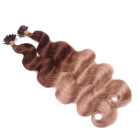 25 Keratin Bonding Hair Extensions - 4/27 Ombre - GEWELLT 100% Echthaar 1g Strähne - NOVON EXTENTIONS 50cm