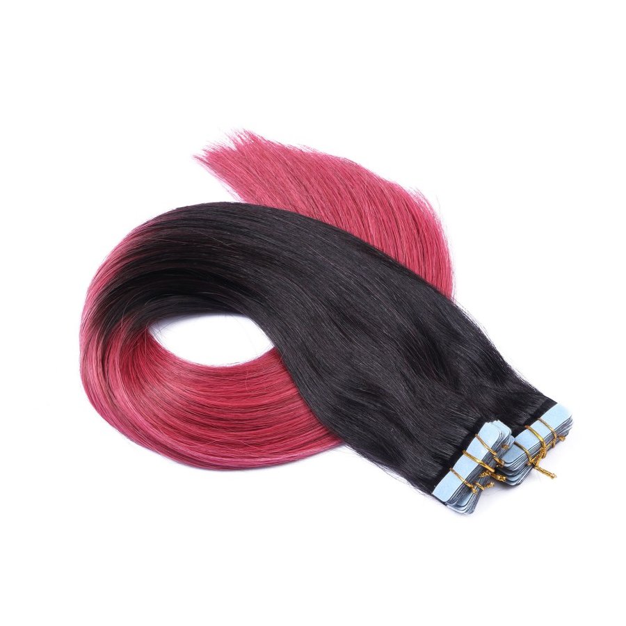 Tape Extensions #1B/BURG Ombre aus Remy-Echthaar