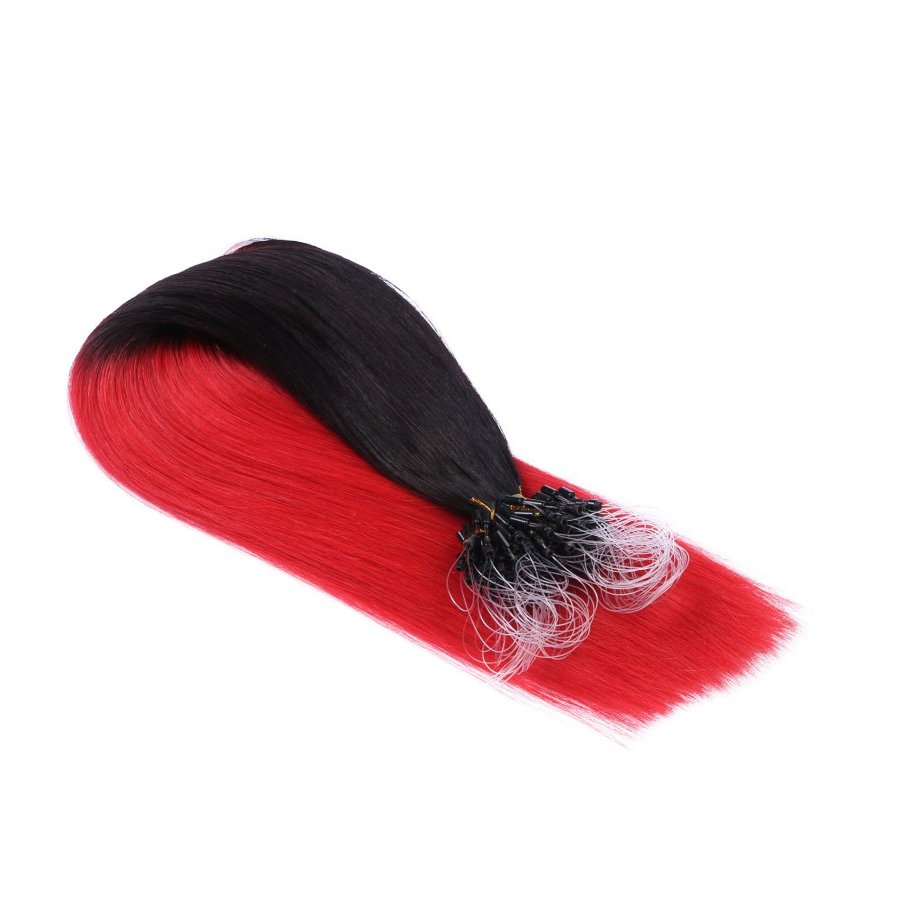 Microring Extensions #1B/Rot Ombre aus Remy-Echthaar