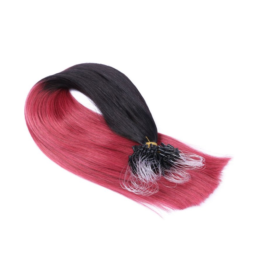 Microring Extensions #1B/Bordeaux Ombre aus Remy-Echthaar