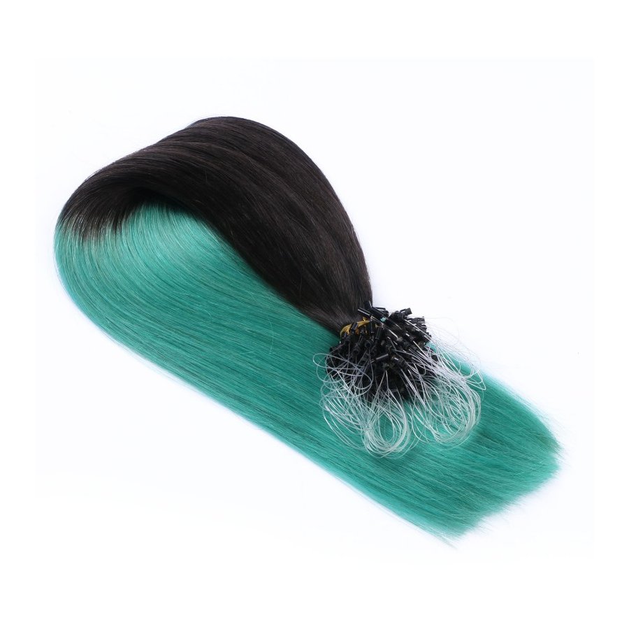 Microring Extensions #1B/Hellblau Ombre aus Remy-Echthaar