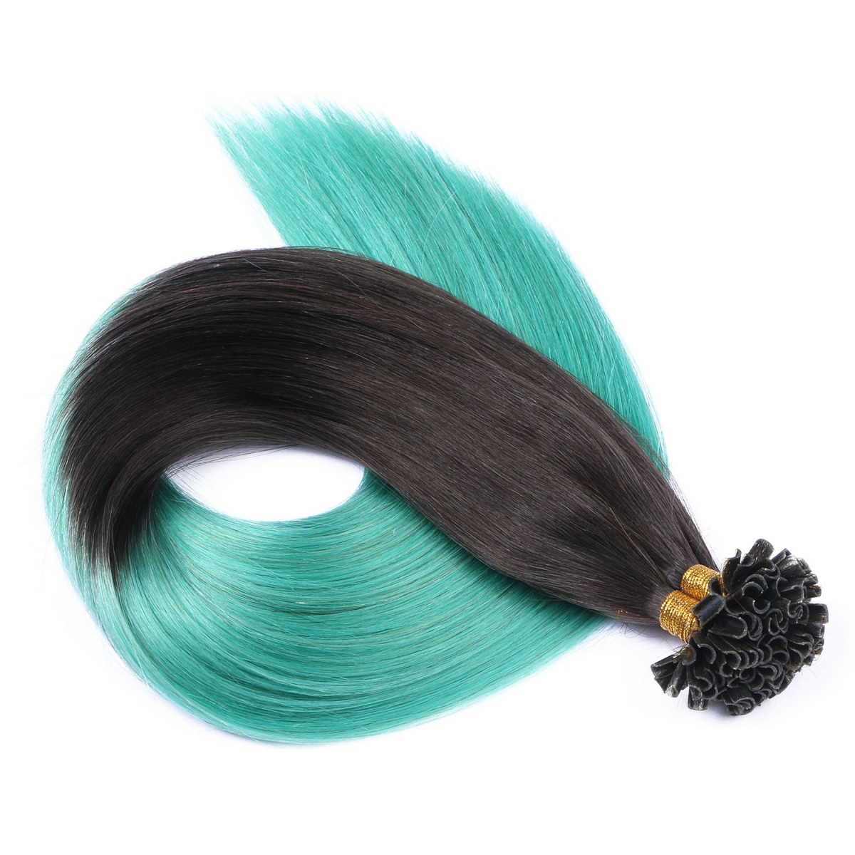 25 x Keratin Bonding Hair Extensions - 1b/Sky Ombre -...