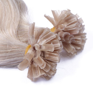 25 Keratin Bonding Hair Extensions - Grey / Grau - GEWELLT 100% Echthaar 1g Strähne - NOVON EXTENTIONS 50cm