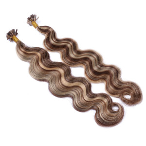 25 Keratin Bonding Hair Extensions - 4/24 Gesträhnt - GEWELLT 100% Echthaar 1g Strähne - NOVON EXTENTIONS