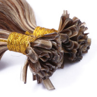 25 Keratin Bonding Hair Extensions - 4/24 Gesträhnt - GEWELLT 100% Echthaar 1g Strähne - NOVON EXTENTIONS