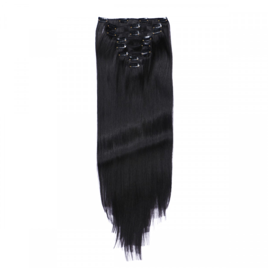 #1B - Clip-In Hair Extensions / 8 Tressen / Haarverläng