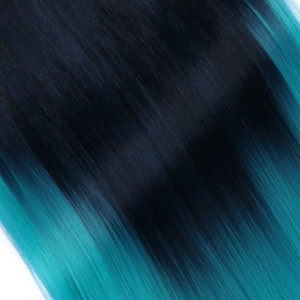 #1B/Skyblue Ombre - Clip-In Hair Extensions / 8 Tressen / Haarverlängerung XXL Komplettset