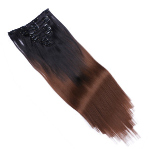 #1B/27 Ombre - Clip-In Hair Extensions / 8 Tressen / Haarverlängerung XXL Komplettset