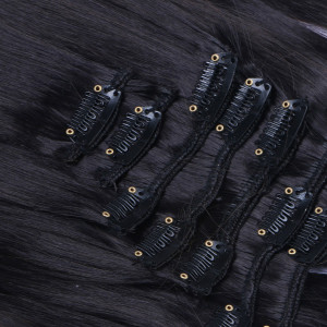#1B/27 Ombre - Clip-In Hair Extensions / 8 Tressen / Haarverlängerung XXL Komplettset