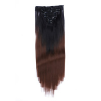 #1B/27 Ombre - Clip-In Hair Extensions / 8 Tressen / Haarverlängerung XXL Komplettset