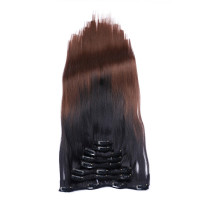 #1B/27 Ombre - Clip-In Hair Extensions / 8 Tressen / Haarverlängerung XXL Komplettset
