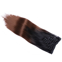 #1B/27 Ombre - Clip-In Hair Extensions / 8 Tressen / Haarverlängerung XXL Komplettset