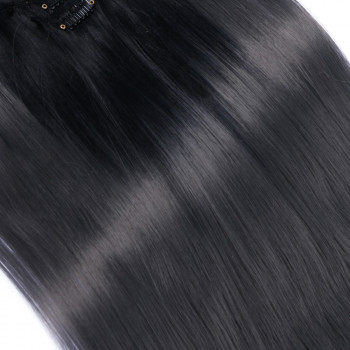 #1B/Dark Grey Ombre - Clip-In Hair Extensions / 8 Tressen / Haarverlängerung XXL Komplettset
