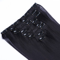 #1B/Burg Ombre - Clip In Extensions / 8 Tressen / Haarverlängerung XXL Komplettset 50 cm - Glatt