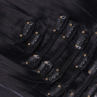 #1B/Lightpink Ombre - Clip-In Hair Extensions / 8 Tressen / Haarverlängerung XXL Komplettset 60 cm - Glatt