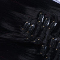 #1B/Pink Ombre - Clip-In Hair Extensions / 8 Tressen / Haarverlängerung XXL Komplettset
