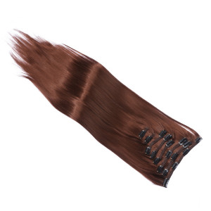 #4 - Clip-In Hair Extensions / 8 Tressen / Haarverlängerung XXL Komplettset 50 cm - Glatt