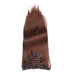 #4 - Clip-In Hair Extensions / 8 Tressen / Haarverlängerung XXL Komplettset 50 cm - Glatt