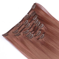#4 - Clip-In Hair Extensions / 8 Tressen / Haarverlängerung XXL Komplettset 50 cm - Glatt