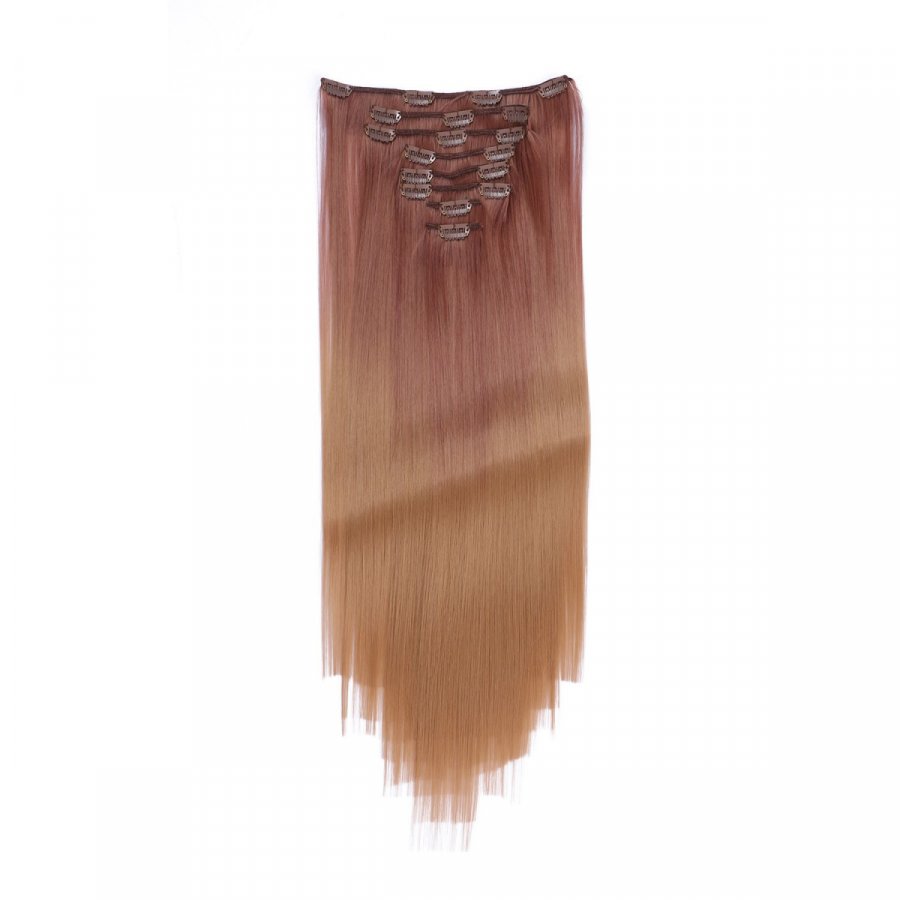 Clip-In Extensions #4/27 Ombre aus Thermofiber-Synthetikhaar