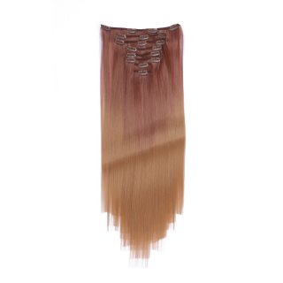 #4/27 Ombre - Clip-In Hair Extensions / 8 Tressen / Haarverlngerung XXL Komplettset 50 cm - Glatt