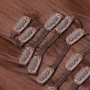 #6 - Clip-In Hair Extensions / 8 Tressen / Haarverlängerung XXL Komplettset 60 cm - Glatt