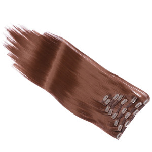 #6 - Clip-In Hair Extensions / 8 Tressen / Haarverlängerung XXL Komplettset 60 cm - Glatt