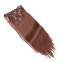 #6 - Clip-In Hair Extensions / 8 Tressen / Haarverlängerung XXL Komplettset 60 cm - Glatt