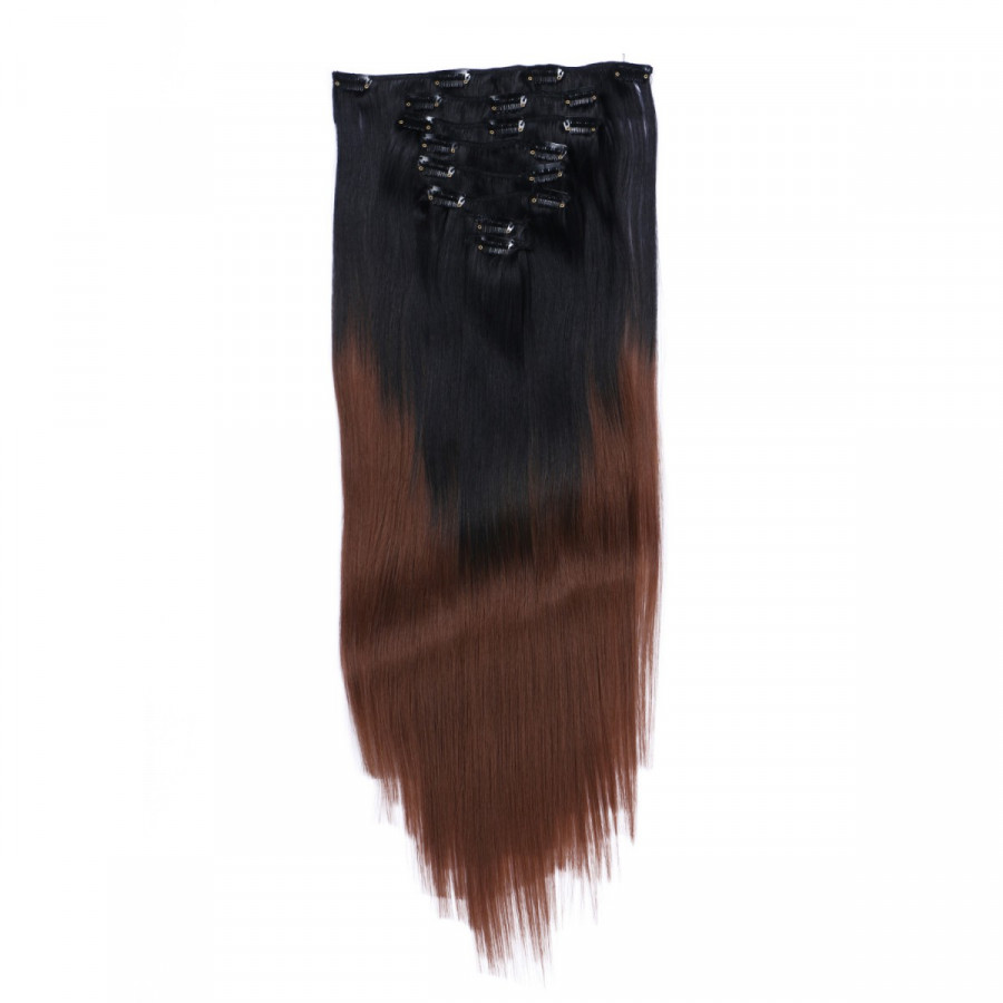 #6/27 Ombre - Clip-In Hair Extensions / 8 Tressen /...