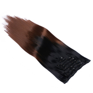 #6/27 Ombre - Clip-In Hair Extensions / 8 Tressen / Haarverlängerung XXL Komplettset