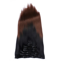 #6/27 Ombre - Clip-In Hair Extensions / 8 Tressen / Haarverlängerung XXL Komplettset