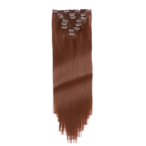 #8 - Clip-In Hair Extensions / 8 Tressen / Haarverlängerung XXL Komplettset 60 cm - Glatt