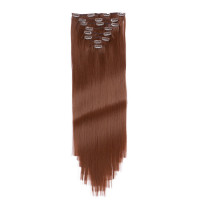 #8 - Clip-In Hair Extensions / 8 Tressen / Haarverlängerung XXL Komplettset 60 cm - Glatt