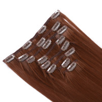 #8 - Clip-In Hair Extensions / 8 Tressen / Haarverlängerung XXL Komplettset 60 cm - Glatt