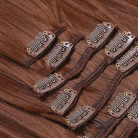 #8 - Clip-In Hair Extensions / 8 Tressen / Haarverlängerung XXL Komplettset 60 cm - Glatt
