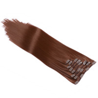 #8 - Clip-In Hair Extensions / 8 Tressen / Haarverlängerung XXL Komplettset 60 cm - Glatt