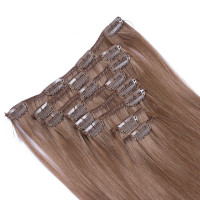 #10 - Clip-In Hair Extensions / 8 Tressen / Haarverlängerung XXL Komplettset 60 cm - Glatt