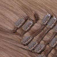 #10 - Clip-In Hair Extensions / 8 Tressen / Haarverlängerung XXL Komplettset 60 cm - Glatt