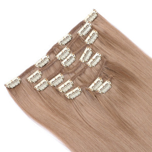 #12 - Clip-In Hair Extensions / 8 Tressen / Haarverlängerung XXL Komplettset 50 cm - Glatt