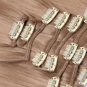 #12 - Clip-In Hair Extensions / 8 Tressen / Haarverlängerung XXL Komplettset 50 cm - Glatt