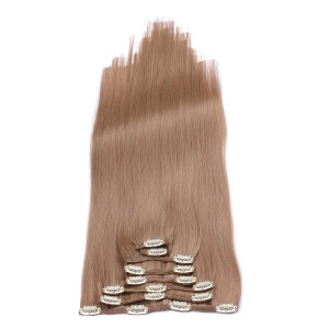 #12 - Clip-In Hair Extensions / 8 Tressen / Haarverlängerung XXL Komplettset 50 cm - Glatt