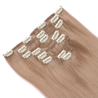 #12 - Clip-In Hair Extensions / 8 Tressen / Haarverlängerung XXL Komplettset 50 cm - Glatt