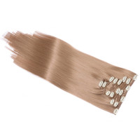 #12 - Clip-In Hair Extensions / 8 Tressen / Haarverlängerung XXL Komplettset 50 cm - Glatt