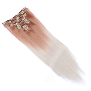 #12/60 Ombre - Clip-In Hair Extensions / 8 Tressen / Haarverlängerung XXL Komplettset