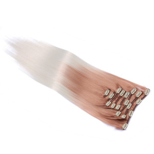 #12/60 Ombre - Clip-In Hair Extensions / 8 Tressen / Haarverlängerung XXL Komplettset