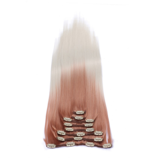 #12/60 Ombre - Clip-In Hair Extensions / 8 Tressen / Haarverlngerung XXL Komplettset 50 cm - Glatt